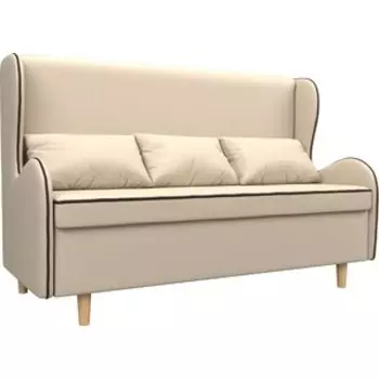 Кухонный прямой диван АртМебель Сэймон экокожа бежевый