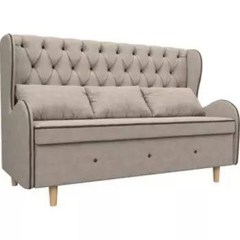 Кухонный прямой диван АртМебель Сэймон Люкс рогожка бежевый