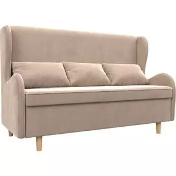 Кухонный прямой диван АртМебель Сэймон велюр бежевый