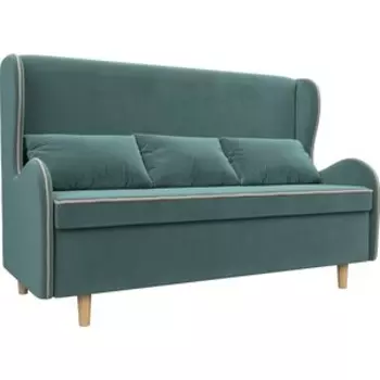 Кухонный прямой диван АртМебель Сэймон велюр бирюза