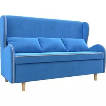 Кухонный прямой диван АртМебель Сэймон велюр голубой