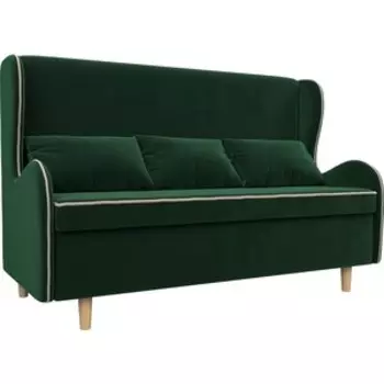 Кухонный прямой диван АртМебель Сэймон велюр зеленый
