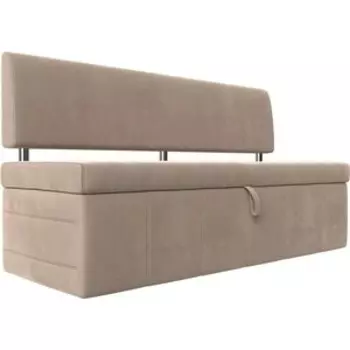 Кухонный прямой диван АртМебель Стоун велюр бежевый