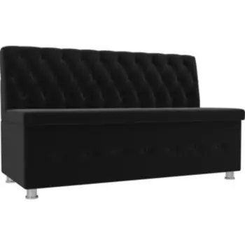 Кухонный прямой диван АртМебель Вента микровельвет черный