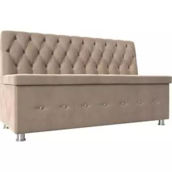 Кухонный прямой диван АртМебель Вента велюр бежевый