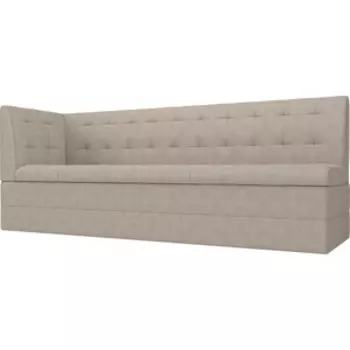 Кухонный угловой диван АртМебель Бриз рогожка бежевый левый угол