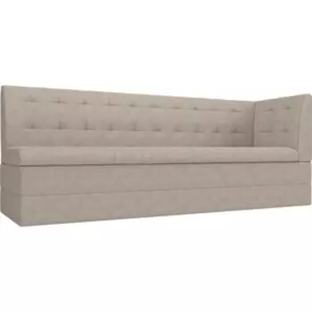 Кухонный угловой диван АртМебель Бриз рогожка бежевый правый угол