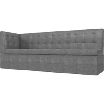 Кухонный угловой диван АртМебель Бриз рогожка серый левый угол