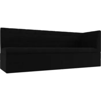 Кухонный угловой диван АртМебель Бриз вельвет черный правый угол