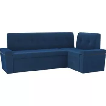 Кухонный угловой диван АртМебель Деметра велюр голубой правый угол