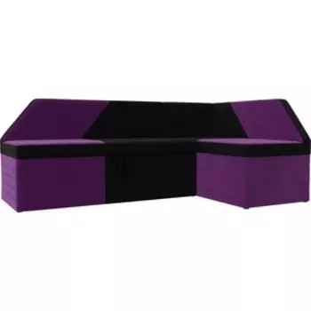 Кухонный угловой диван АртМебель Дуглас рогожка бежевый коричневый правый угол