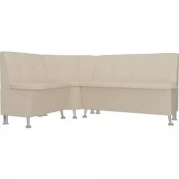 Кухонный угловой диван АртМебель Феникс эко кожа бежевый левый угол