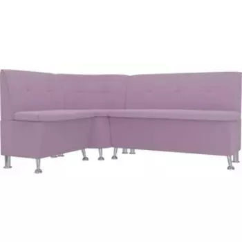 Кухонный угловой диван АртМебель Феникс микровельвет сиреневый левый угол