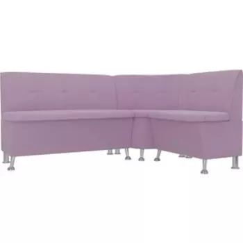 Кухонный угловой диван АртМебель Феникс микровельвет сиреневый правый угол