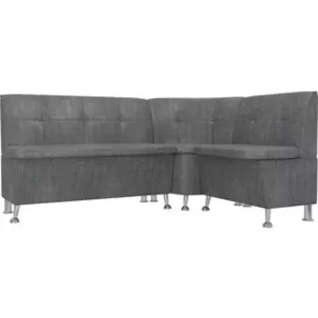 Кухонный угловой диван АртМебель Феникс рогожка серый правый угол