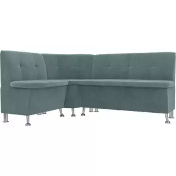 Кухонный угловой диван АртМебель Феникс велюр бирюза левый угол