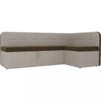 Кухонный угловой диван АртМебель Форест микровельвет коричневый корфу 02 правый угол