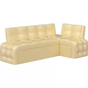 Кухонный угловой диван АртМебель Люксор эко-кожа (бежевый) угол правый