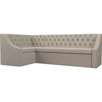 Кухонный угловой диван АртМебель Мерлин рогожка бежевый левый угол