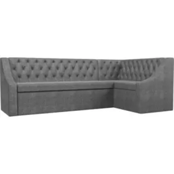 Кухонный угловой диван АртМебель Мерлин рогожка серый правый угол