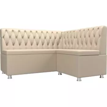 Кухонный угловой диван АртМебель Мирта экокожа бежевый правый угол