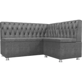 Кухонный угловой диван АртМебель Мирта рогожка серый правый угол