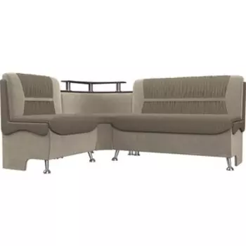 Кухонный угловой диван АртМебель Сидней корфу 03 микровельвет бежевый левый угол