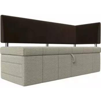 Кухонный угловой диван АртМебель Стоун корфу 02 микровельвет коричневый правый угол