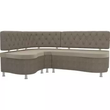 Кухонный угловой диван АртМебель Вегас микровельвет бежевый корфу 03 левый угол