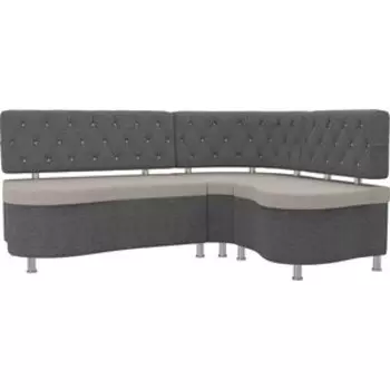 Кухонный угловой диван АртМебель Вегас рогожка бежевый серый правый угол