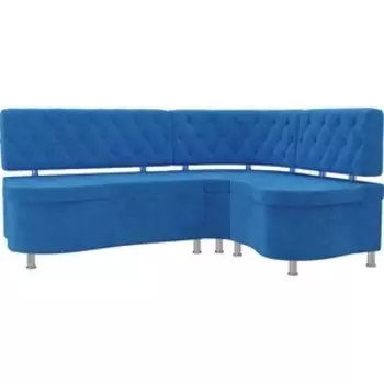 Кухонный угловой диван АртМебель Вегас велюр голубой правый угол