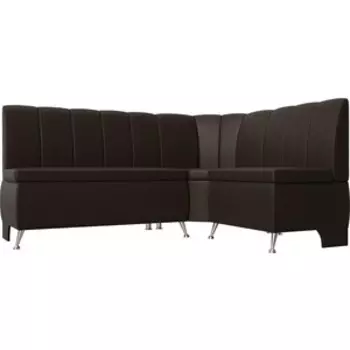 Кухонный уголок АртМебель Кантри экокожа коричневый правый угол