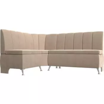 Кухонный уголок АртМебель Кантри вельвет бежевый левый угол