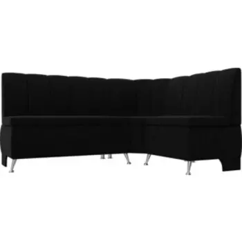 Кухонный уголок АртМебель Кантри вельвет черный правый угол