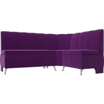 Кухонный уголок АртМебель Кантри вельвет фиолетовый правый угол