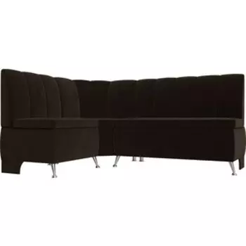 Кухонный уголок АртМебель Кантри вельвет коричневый левый угол