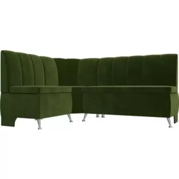 Кухонный уголок АртМебель Кантри вельвет зеленый левый угол