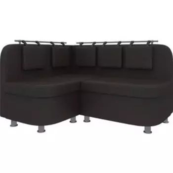 Кухонный уголок АртМебель Уют-2 эко-кожа коричневый левый