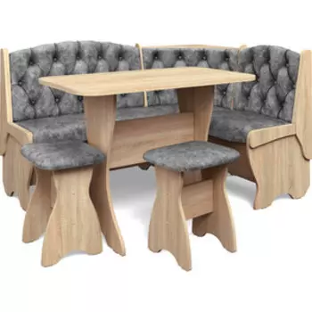 Кухонный Уголок Бител Орхидея Люкс (Дуб Сонома, Велюр Графит) (BIT001359)