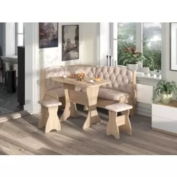 Кухонный Уголок Бител Орхидея -Люкс (Дуб Сонома, Велюр Латте) (BTL10000681)