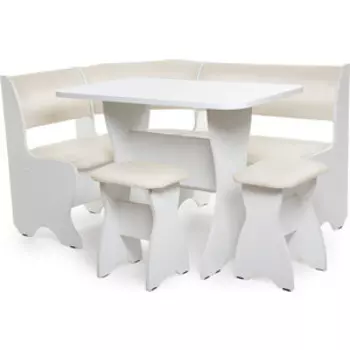 Кухонный уголок Бител Тюльпан белый 101