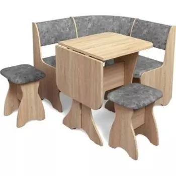 Кухонный Уголок Бител Тюльпан Мини Однотон (Дуб Сонома, В. Графит) (BIT001322)