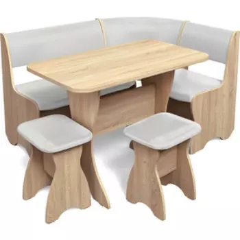 Кухонный Уголок Бител Тюльпан -Однотон (Дуб Сонома, Б.Милк) (BTL10000747)