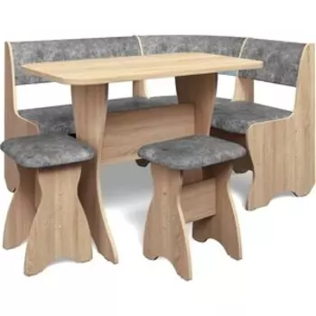 Кухонный Уголок Бител Тюльпан Однотон (Дуб Сонома, В. Графит) (BIT001325)