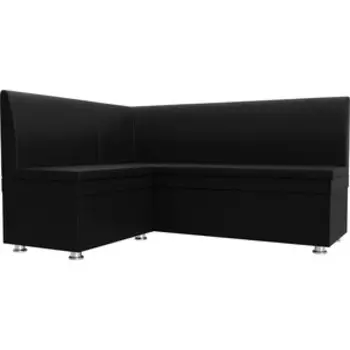 Кухонный уголок Мебелико Уют эко-кожа черный левый