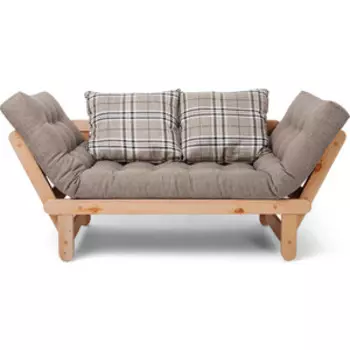 Кушетка Arsko Сламбер сосна-серая клетка рогожка