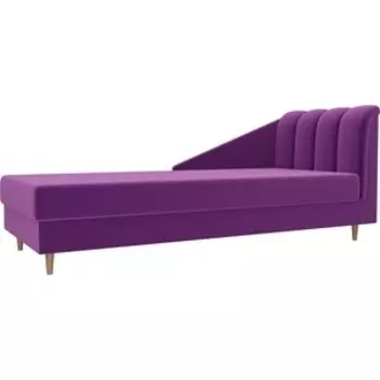 Кушетка АртМебель Астер микровельвет фиолетовый правый угол