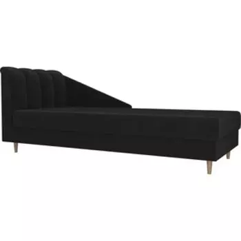 Кушетка АртМебель Астер велюр черный левый угол