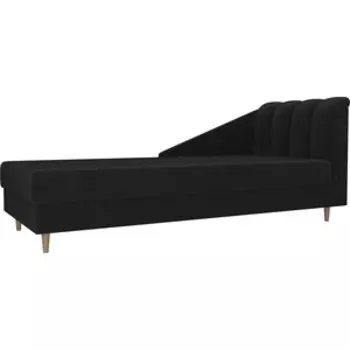 Кушетка АртМебель Астер велюр черный правый угол