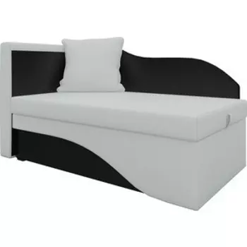 Кушетка АртМебель Грация эко-кожа бело-черный левый